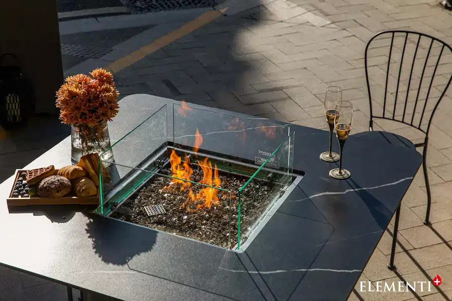 שולחן אש / מדורת גן על גז ELEMENTI Fire Pit דגם Brugge OFP202BB