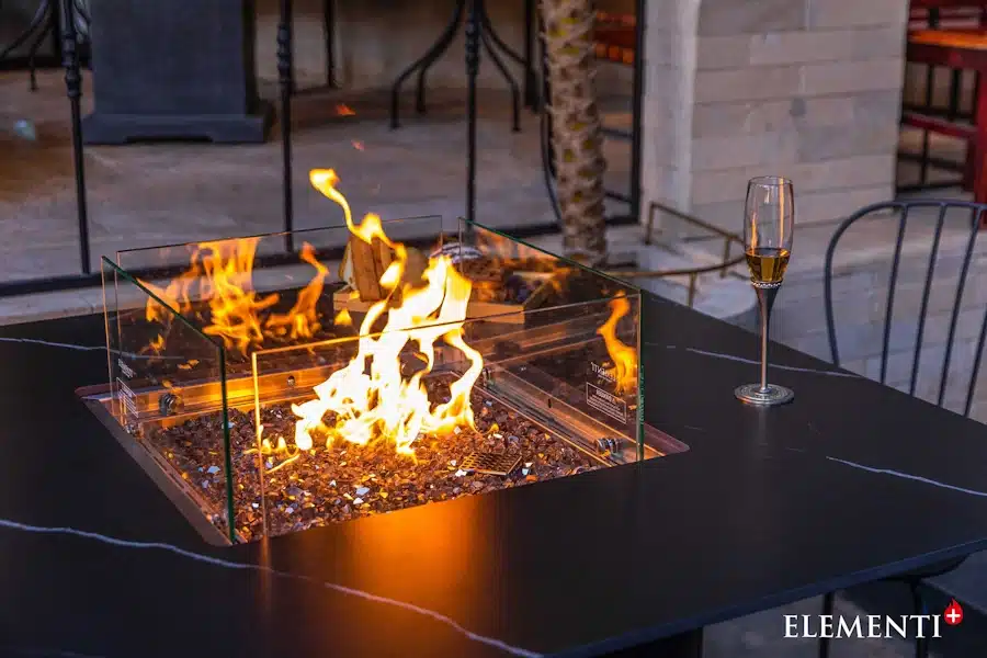 שולחן אש / מדורת גן על גז ELEMENTI Fire Pit דגם Brugge OFP202BB